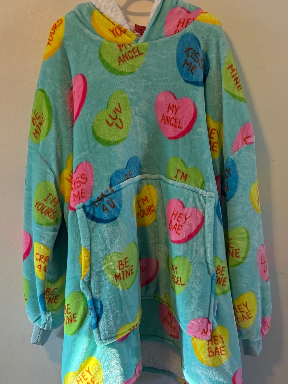 The Oodie Love Heart Candies Oversized Wearable Blanket Hoodie - One Size